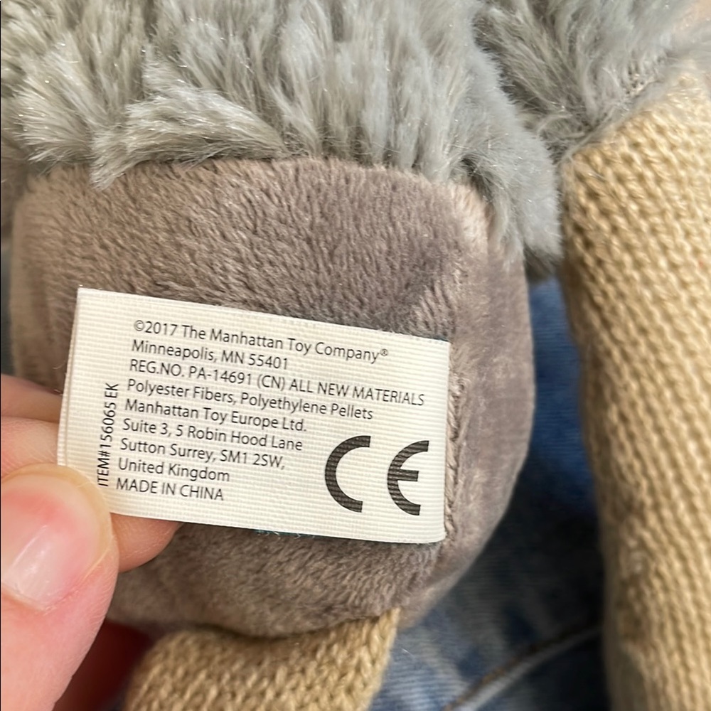 THE MANHATTAN TOY COMPANY NWT Gray and Tan Plush Toy Reindeer - Picture 7 of 12